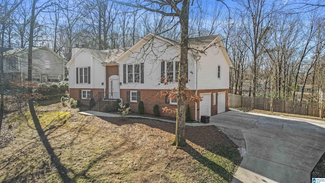 raised ranch with a garage