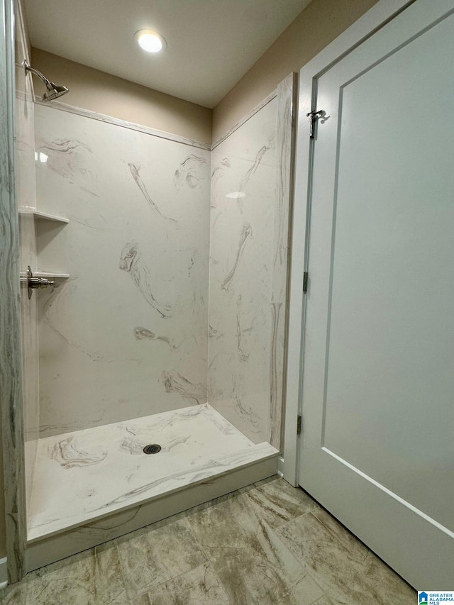 bathroom featuring walk in shower