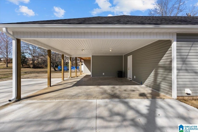 view of car parking featuring a carport