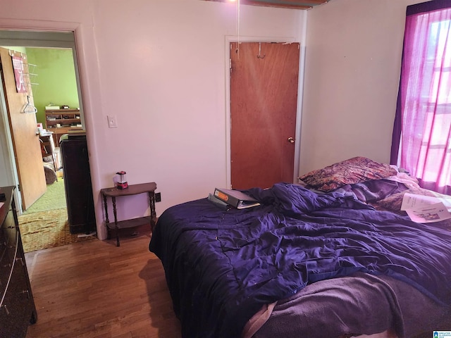 bedroom with wood-type flooring