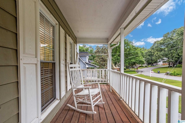 deck with a porch