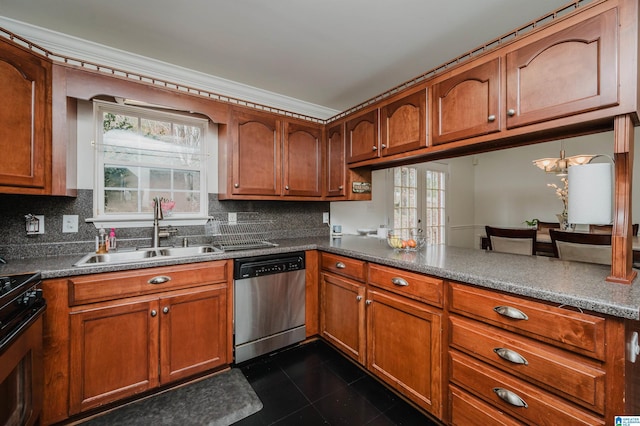 kitchen with tasteful backsplash, stainless steel appliances, sink, and plenty of natural light