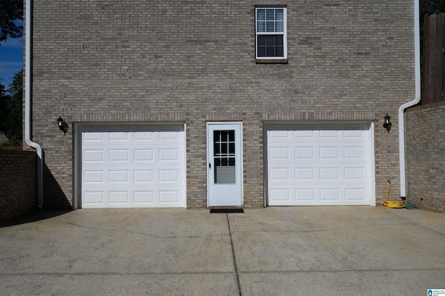 view of garage