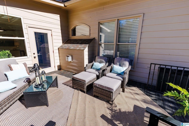 view of patio featuring an outdoor hangout area