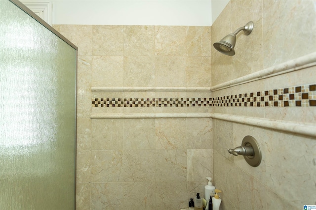 interior details with tiled shower