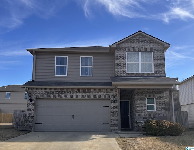 front facade with a garage