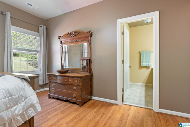 bedroom featuring light hardwood / wood-style flooring