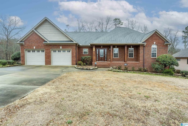 view of front of home with a garage