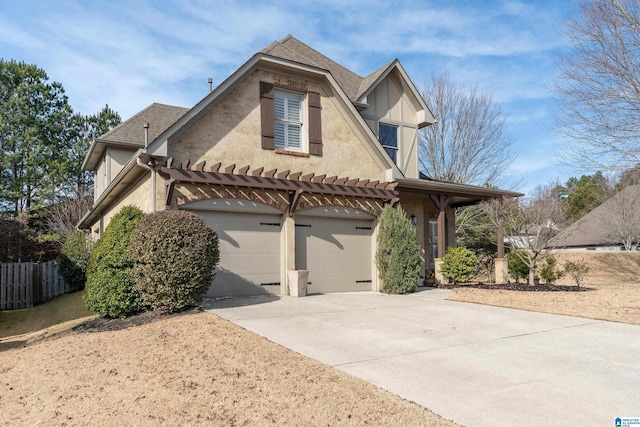 view of front of home with a garage