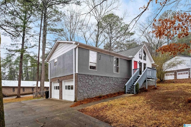 view of home's exterior featuring a garage