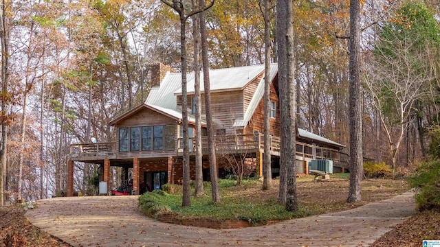 view of front of home with central air condition unit