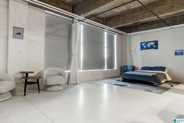 sitting room with concrete floors