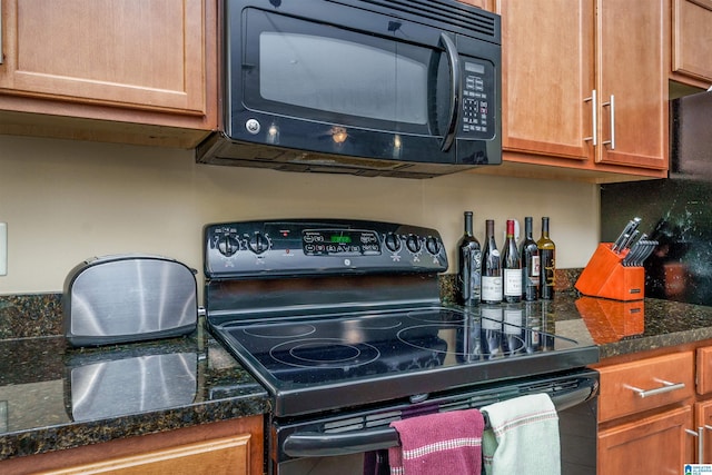 kitchen featuring black appliances