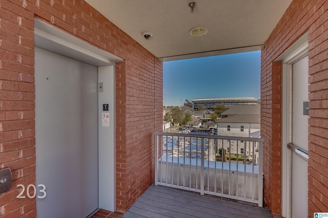 balcony with elevator