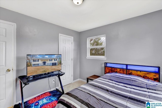 bedroom with carpet floors