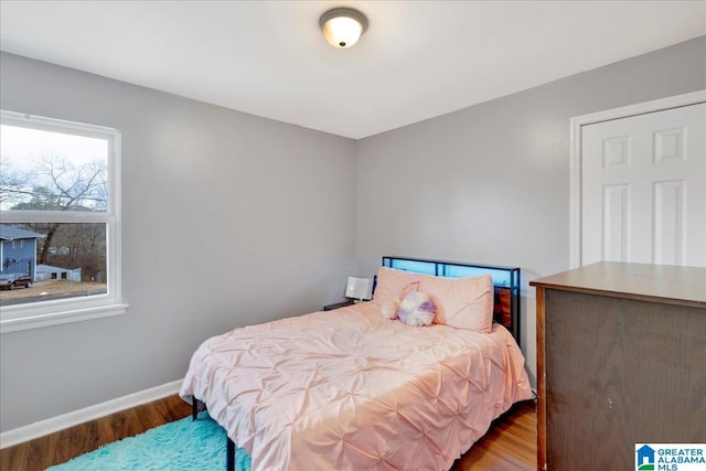 bedroom featuring wood-type flooring