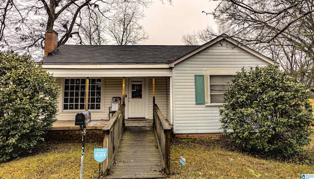 view of front of home with a porch