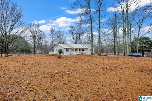 view of yard with a porch