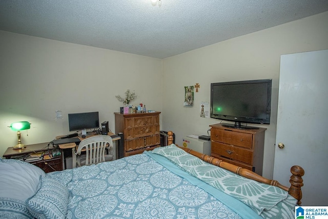 bedroom with a textured ceiling