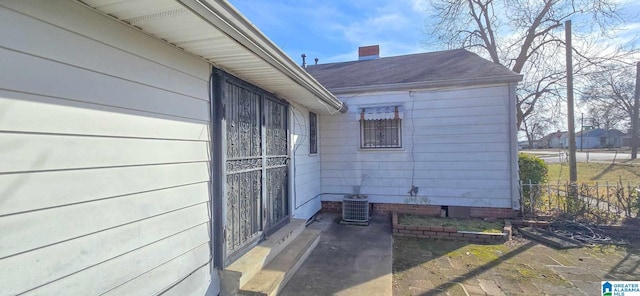 view of home's exterior featuring central AC