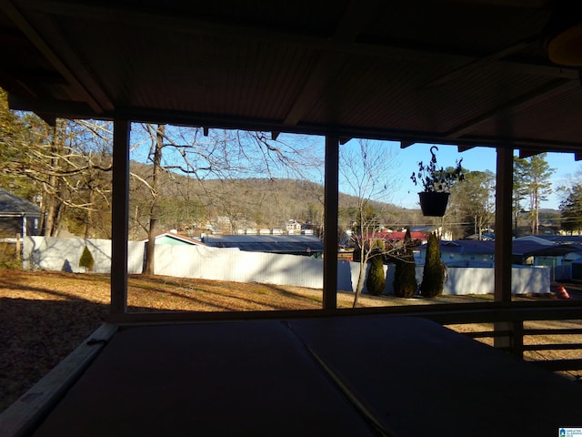 view of patio featuring fence