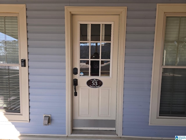 view of doorway to property