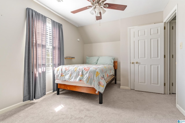 140 Russet Hill Dr, Hoover, AL 35244 - carpeted bedroom featuring baseboards, a ceiling fan, and vaulted ceiling