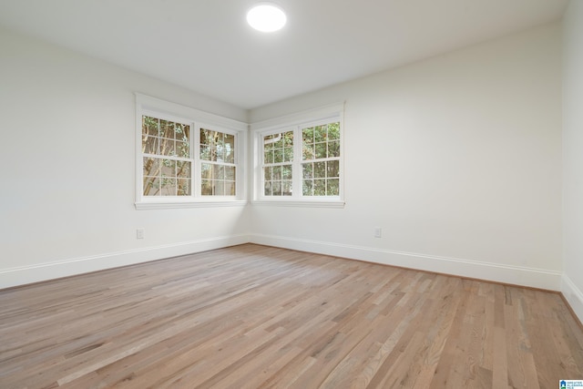 empty room with light wood-type flooring