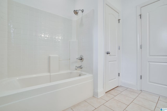 bathroom featuring shower / bath combination and tile patterned floors