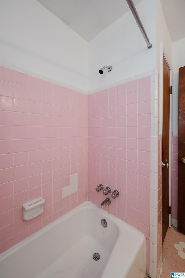 bathroom with tile patterned flooring