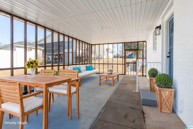 view of sunroom