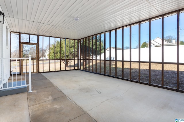 view of unfurnished sunroom