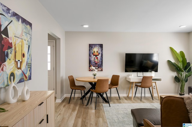 interior space with light hardwood / wood-style floors