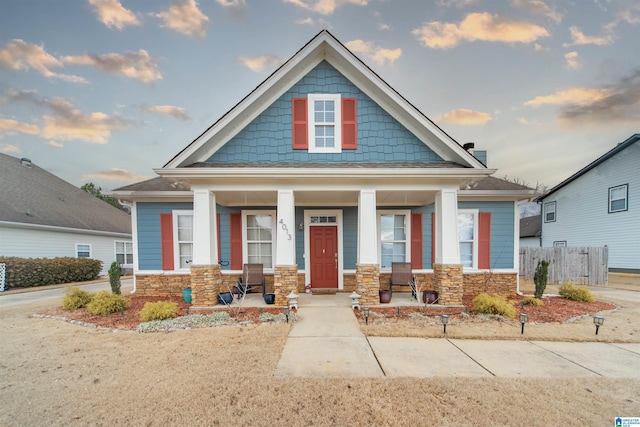 craftsman house with a porch