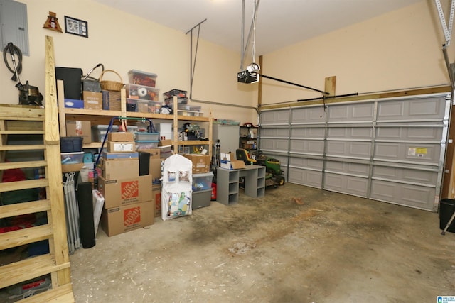 garage featuring a garage door opener