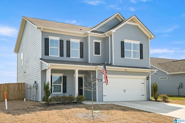 view of front of home featuring a garage