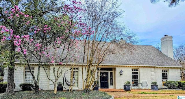 view of front of home with a front yard