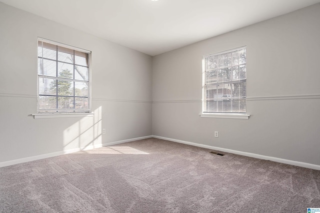 unfurnished room featuring carpet