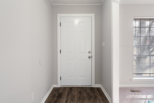 entryway featuring dark hardwood / wood-style floors