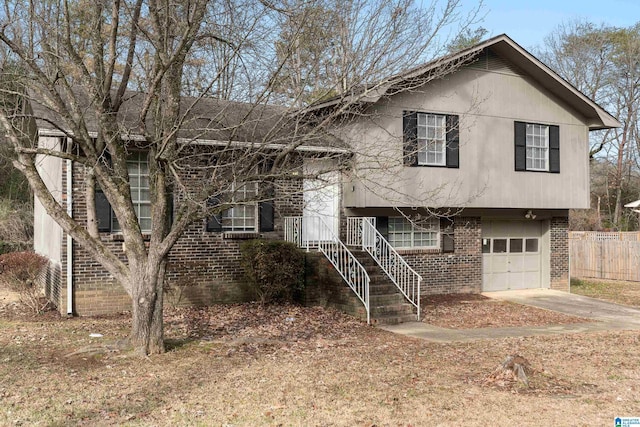 tri-level home featuring a garage