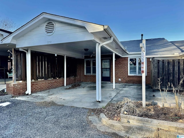 view of front of house with a patio