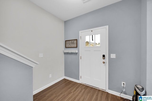 entrance foyer featuring wood-type flooring