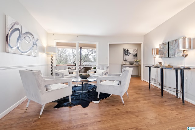 living room featuring light hardwood / wood-style flooring