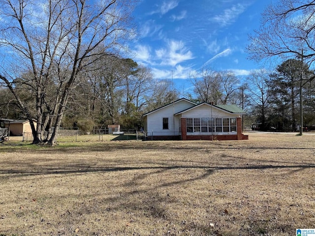 exterior space with a lawn