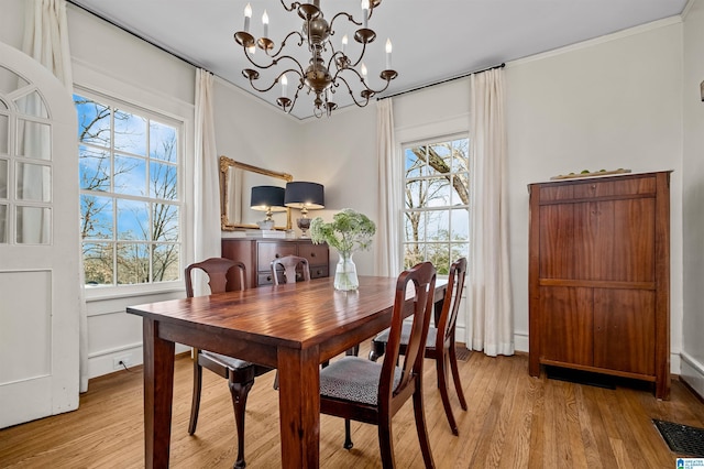 dining room with light hardwood / wood-style flooring