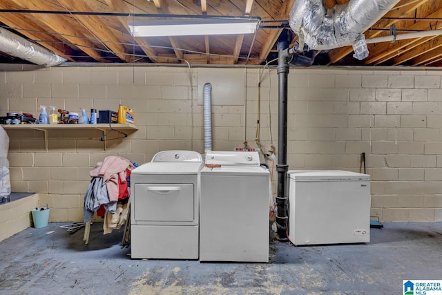 laundry room with washing machine and clothes dryer