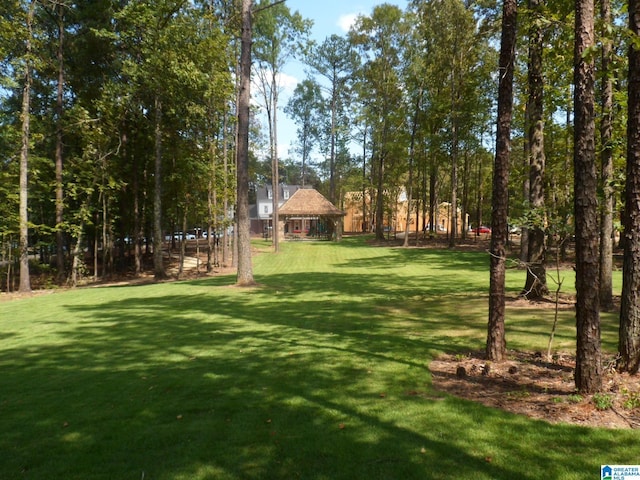 view of yard with a gazebo