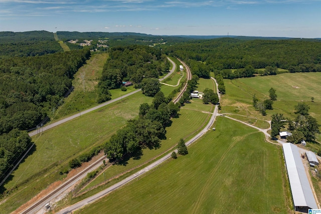 bird's eye view featuring a rural view