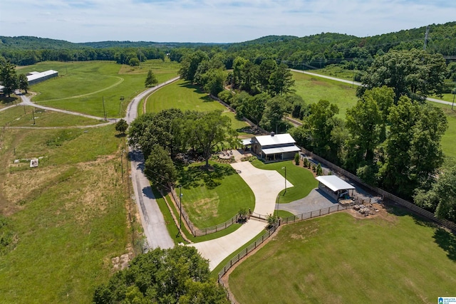 bird's eye view with a rural view