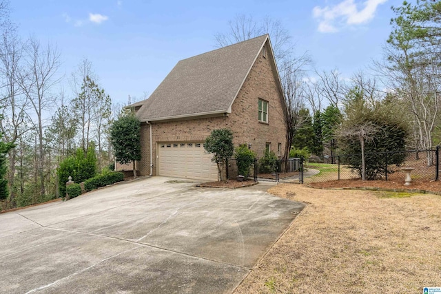 view of property exterior with a garage